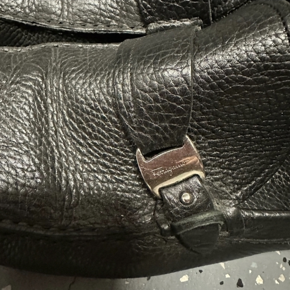 Ferragamo Black Leather Men's Loafers 13 - Picture 2 of 6